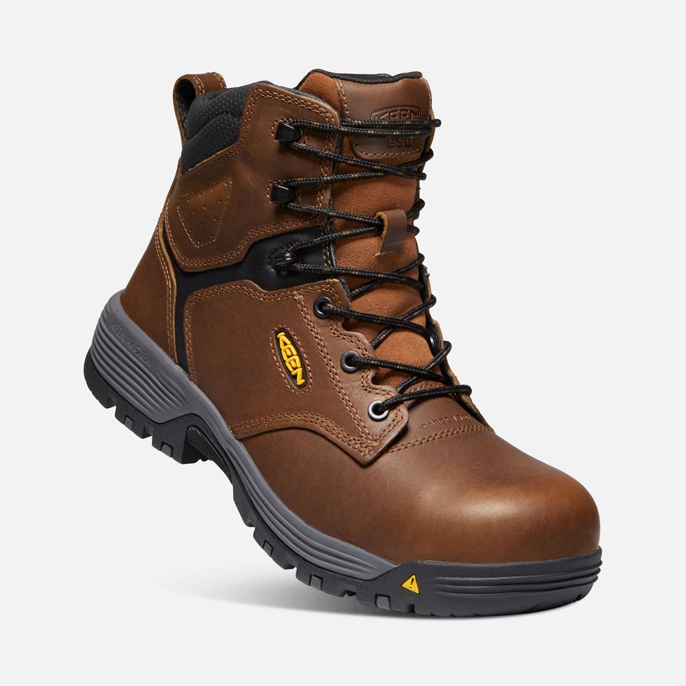 Botas de Trabajo Keen Mexico Marrom - Hombre Chicago 6\" Esd (Carbon-Fiber Toe) - DT5472361